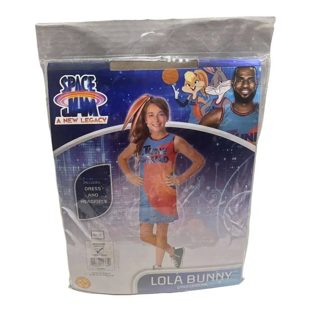 New Rubies SPACE JAM Lola Bunny Costume Kids Girls MEDIUM (8-10) Dress Headpiece